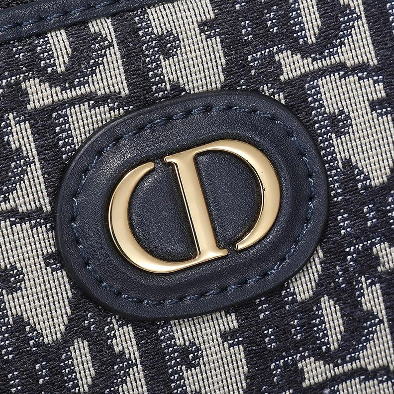 Dior Cosmetic Pouch Oblique Motif Canvas With CD Icon Signature Black SportInspired 3075