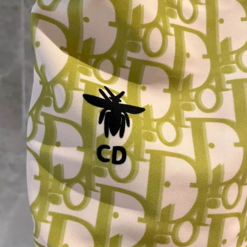 Dior Crisscross Swimsuit Women Oblique with Bee CD Motif Lycra Green HighQuality 3977