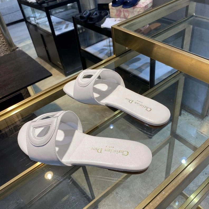 Dior D-Club Slides Women Calfskin White Affordable 1545