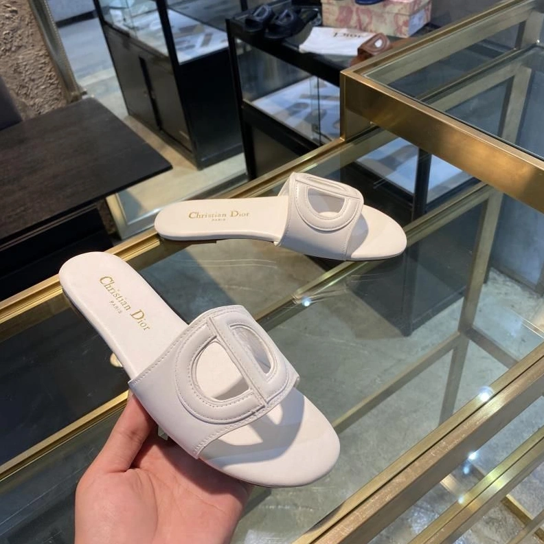 Dior D-Club Slides Women Calfskin White EasyMatch 2830