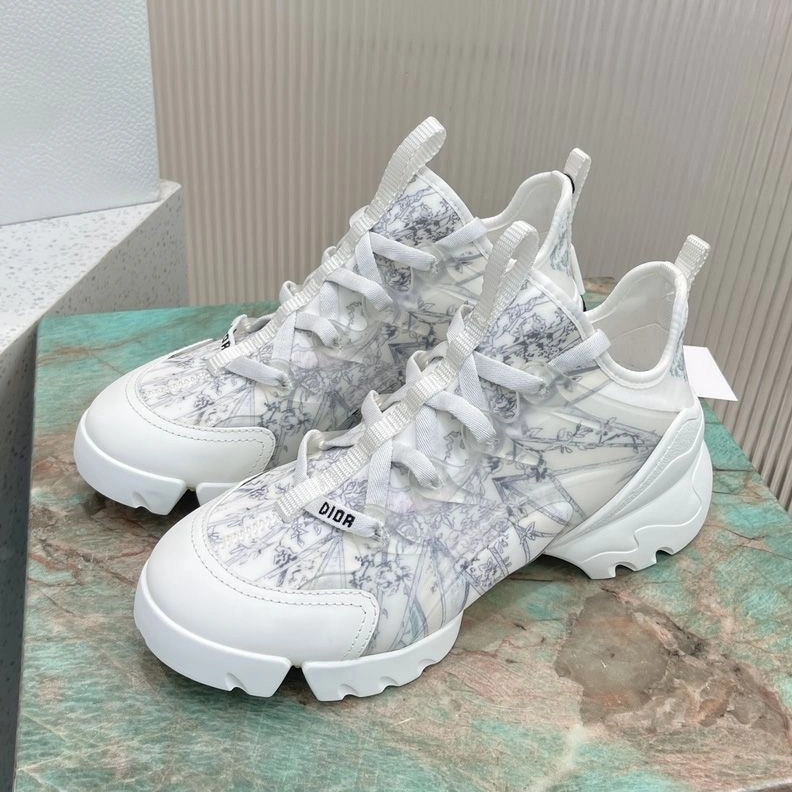 Dior D-Connect Sneakers Women Reve d'Infini Motif Technical Fabric White Blue SportInspired 7870