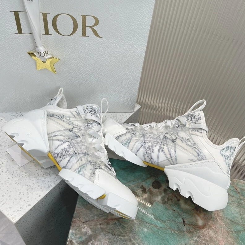 Dior D-Connect Sneakers Women Reve d'Infini Motif Technical Fabric White Blue SportInspired 7870
