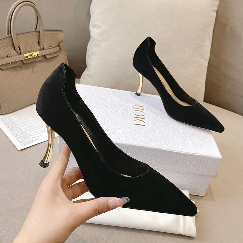 Dior D-Fame Pumps Women Suede Black GoodFit 8718