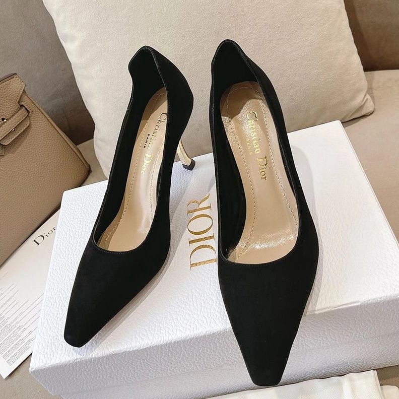 Dior D-Fame Pumps Women Suede Black GoodFit 8718