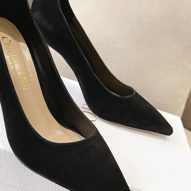 Dior D-Fame Pumps Women Suede Black GoodFit 8718