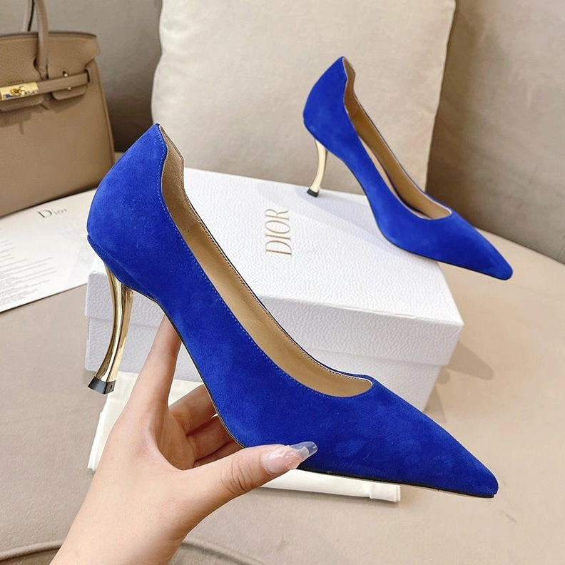 Dior D-Fame Pumps Women Suede Blue GoodFit 2392