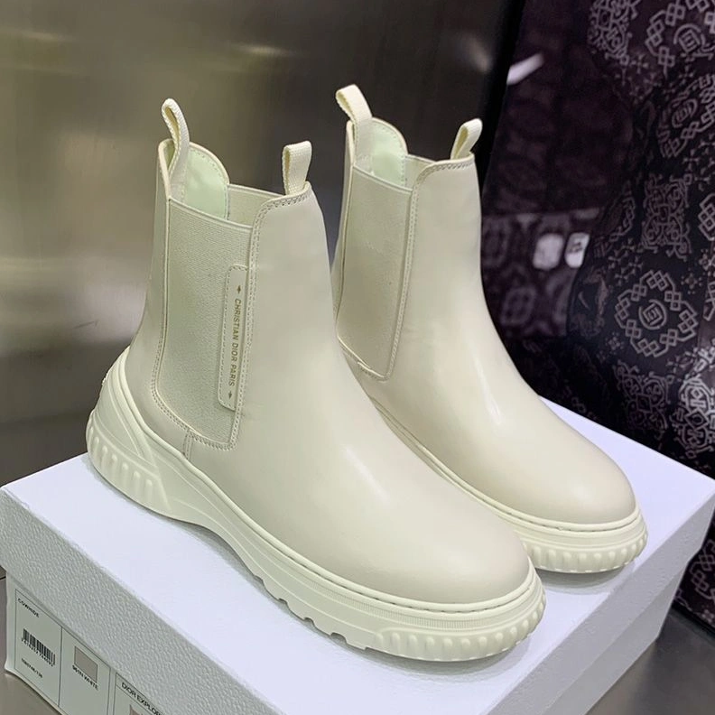 Dior D-Racer Ankle Boots Women Calfskin White StreetReady 4994