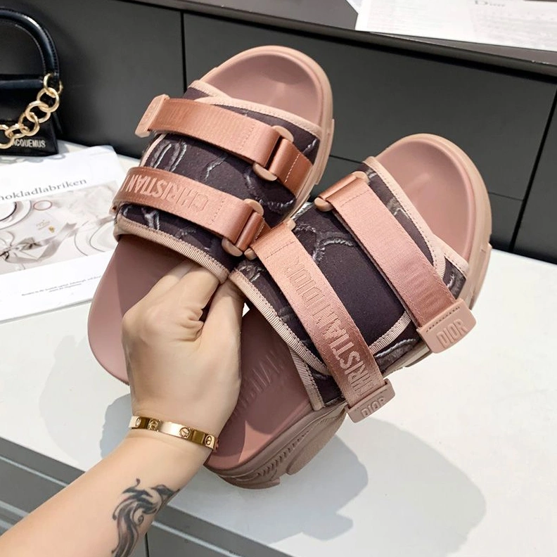 Dior D-Wander Slides Women Camouflage Technical Fabric Pink UrbanStyle 8494
