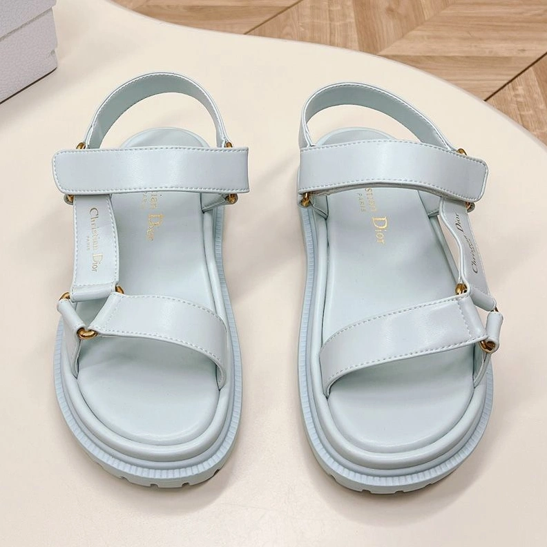 Dior D-Wave Sandals Women Calfskin Light Blue StreetReady 2626
