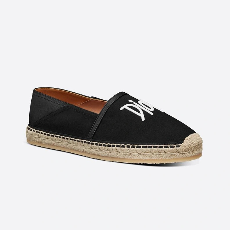 Dior Granville Espadrilles Women Shawn Logo Motif Canvas Black SmartChoice 6222