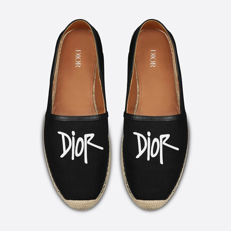 Dior Granville Espadrilles Women Shawn Logo Motif Canvas Black SmartChoice 6222