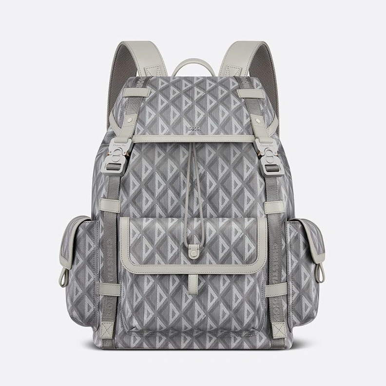 Dior Hit The Road Backpack CD Diamond Motif Canvas Grey SmartChoice 7121