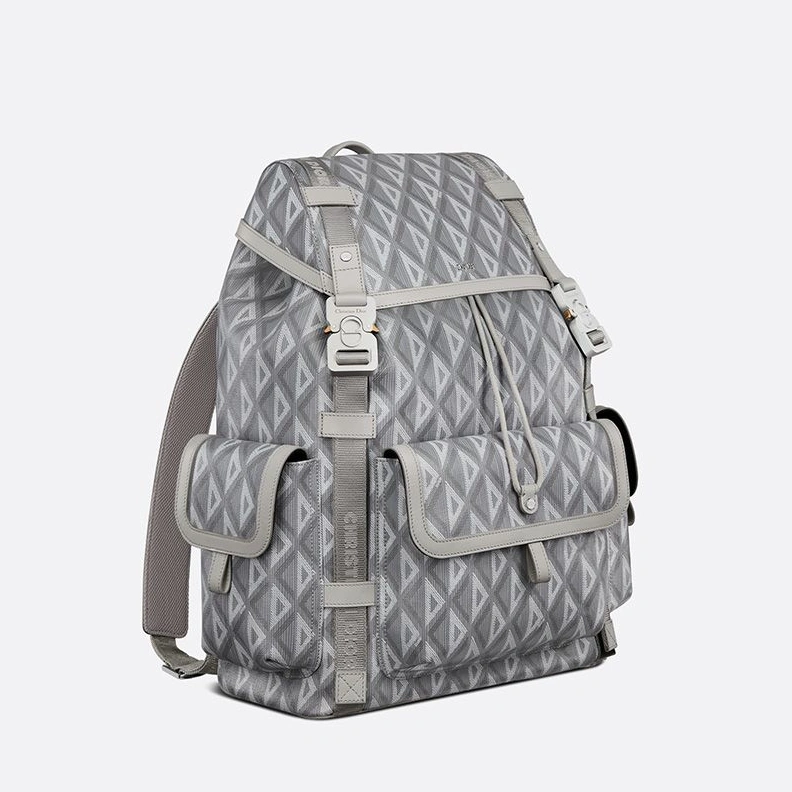 Dior Hit The Road Backpack CD Diamond Motif Canvas Grey SmartChoice 7121