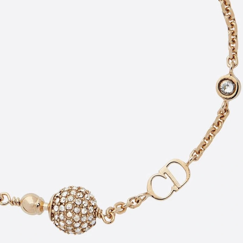 Dior La Petite Tribale Bracelet Metal and White Crystals Gold Affordable 8986