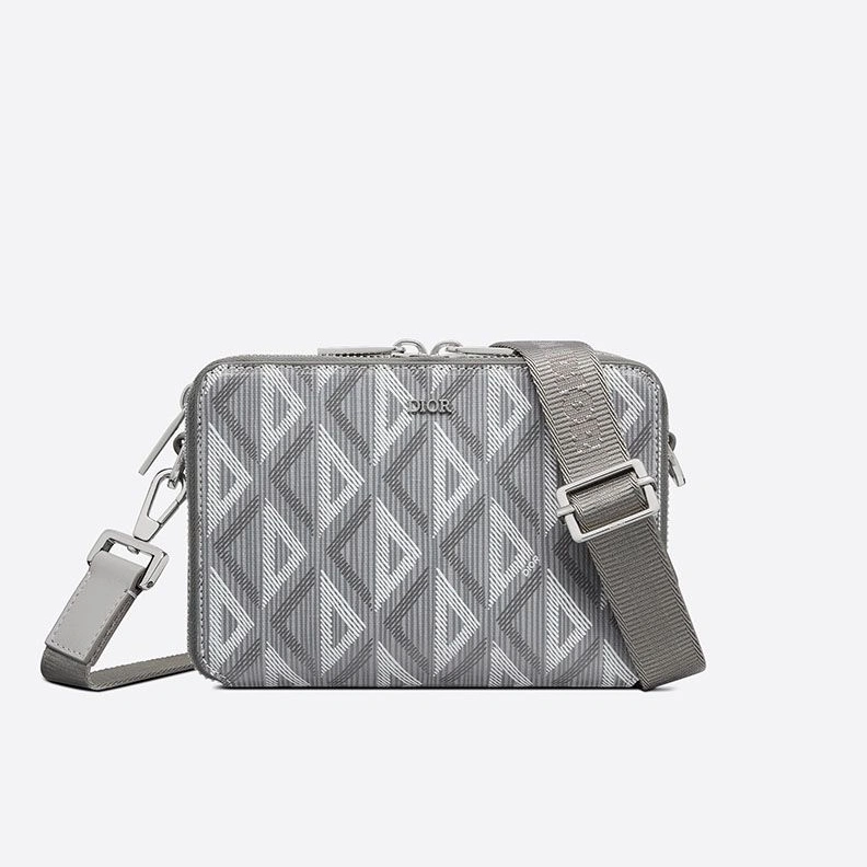 Dior Messenger Pouch CD Diamond Motif Canvas Grey GoodFit 4454