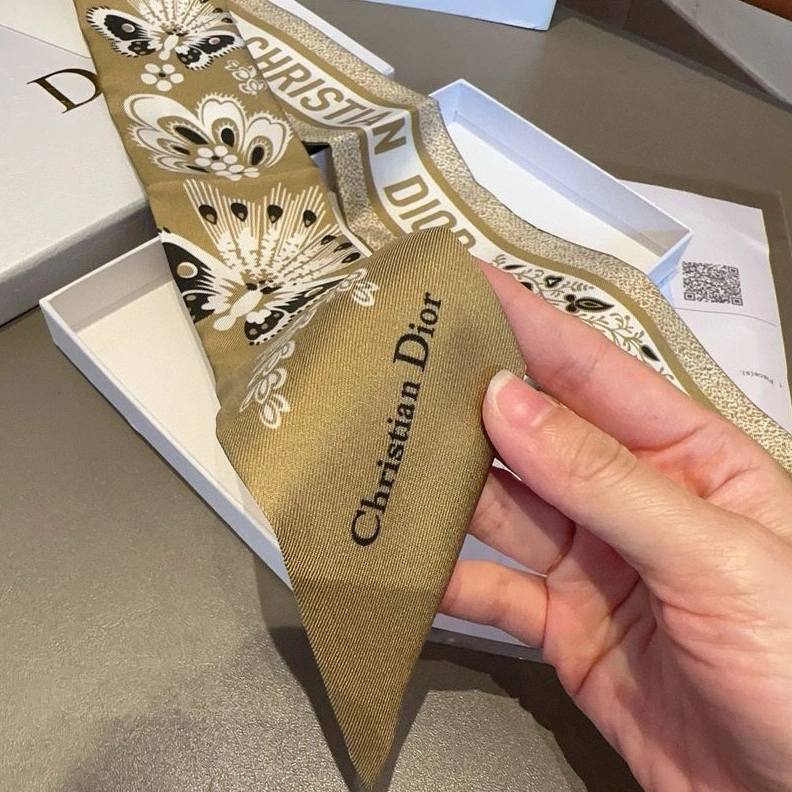Dior Mitzah Twill In Butterfly Bandana Motif Silk Beige StreetReady 7244