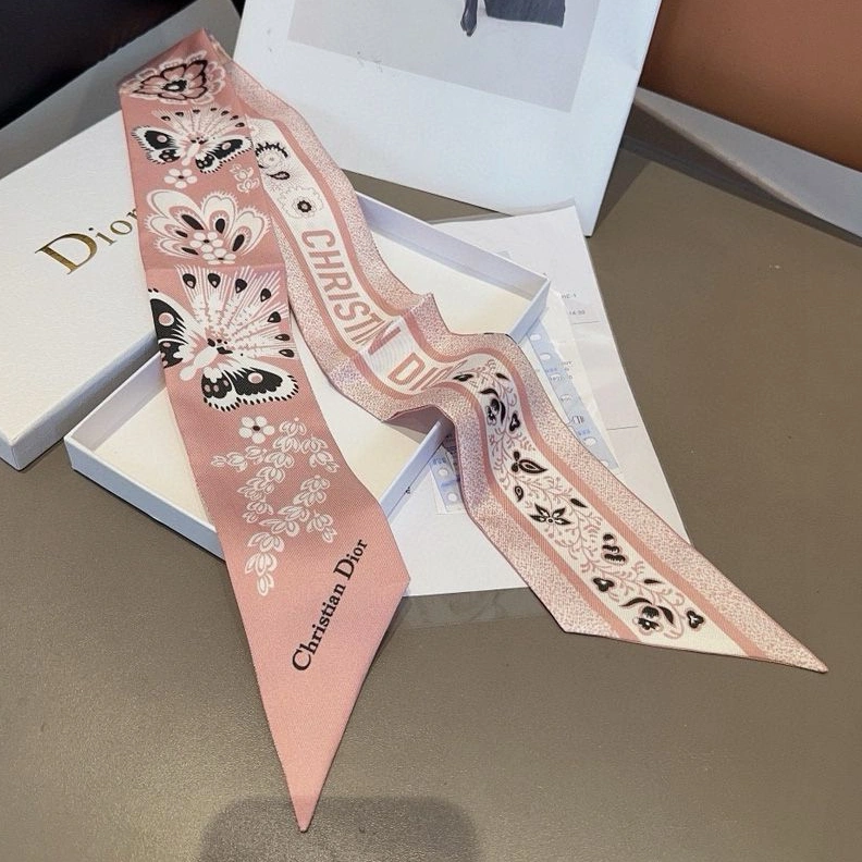 Dior Mitzah Twill In Butterfly Bandana Motif Silk Pink Popular 765