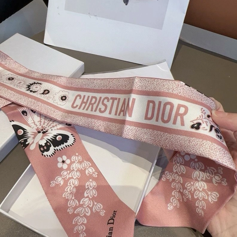 Dior Mitzah Twill In Butterfly Bandana Motif Silk Pink Popular 765