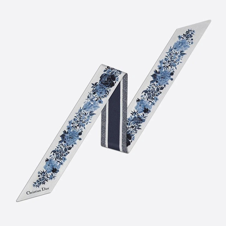 Dior Mitzah Twill In Jardin d'Hiver Motif Silk Blue SportInspired 8571
