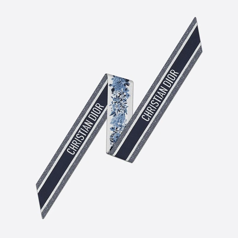 Dior Mitzah Twill In Jardin d'Hiver Motif Silk Blue SportInspired 8571
