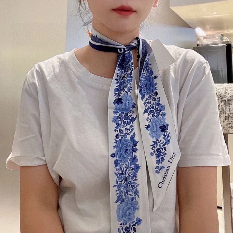 Dior Mitzah Twill In Jardin d'Hiver Motif Silk Blue SportInspired 8571