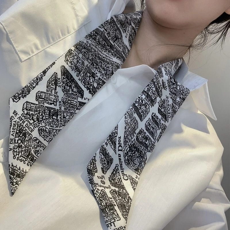 Dior Mitzah Twill In Plan de Paris Motif Silk White UrbanStyle 3145