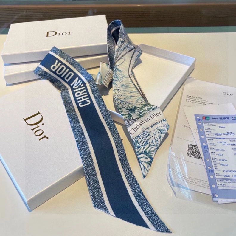 Dior Mitzah Twill In Reve d'Infini Motif Silk Blue Trendy 3383