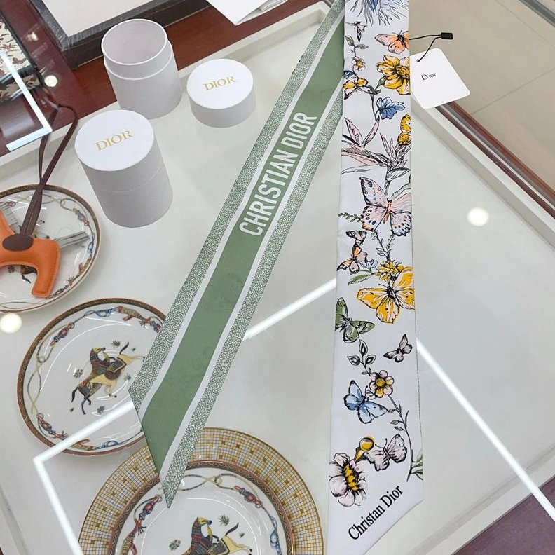 Dior Mitzah Twill In Toile de Jouy Mexico Motif Silk White Green TopPick 8133