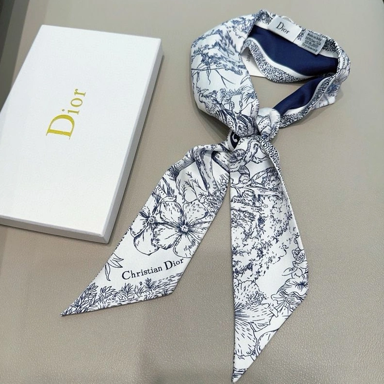 Dior Mitzah Twill In Toile de Jouy Voyage Motif Silk Blue AllSeason 8505