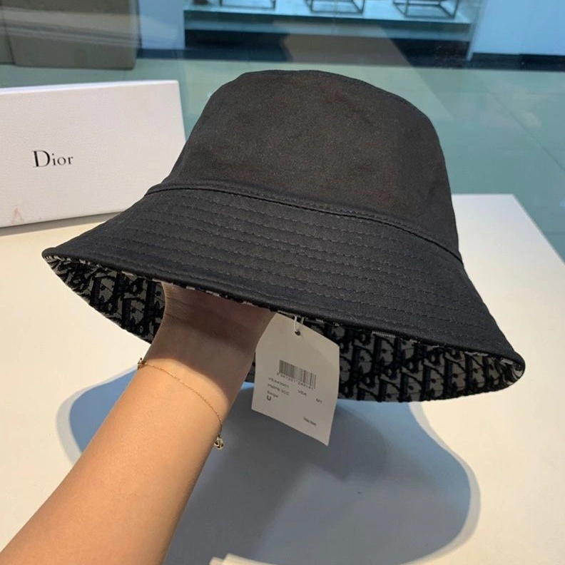Dior Reversible Bucket Hat Teddy Oblique Motif Cotton Black TopPick 4704