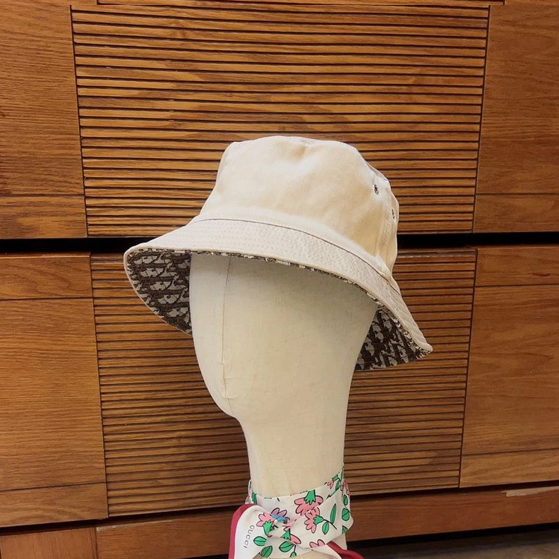 Dior Reversible Bucket Hat Teddy Oblique Motif Cotton Khaki HighQuality 8930
