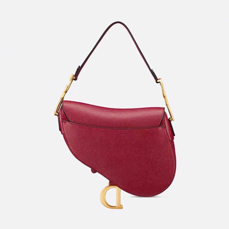 Dior Saddle Bag with Strap In Grained Calfskin Red SportInspired 9179