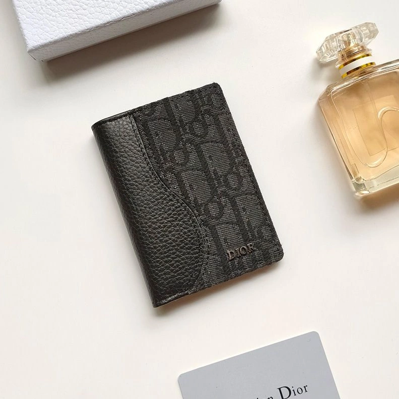 Dior Saddle Bi-Fold Card Holder Oblique Motif Canvas Black SportInspired 2648