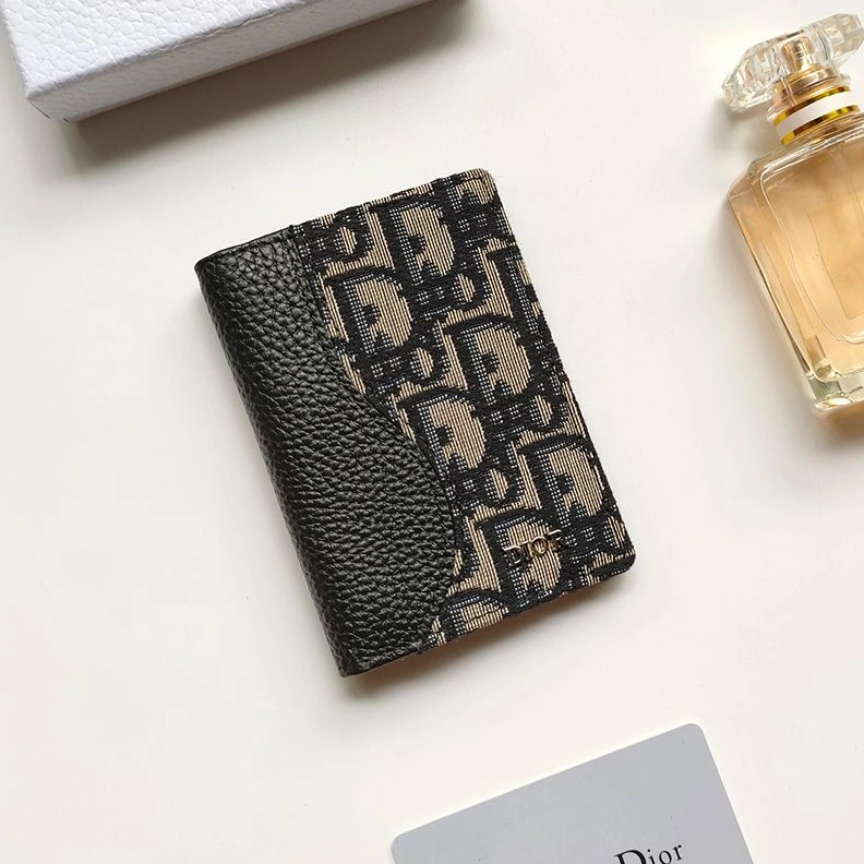 Dior Saddle Bi-Fold Card Holder Oblique Motif Canvas Blue StreetReady 6577
