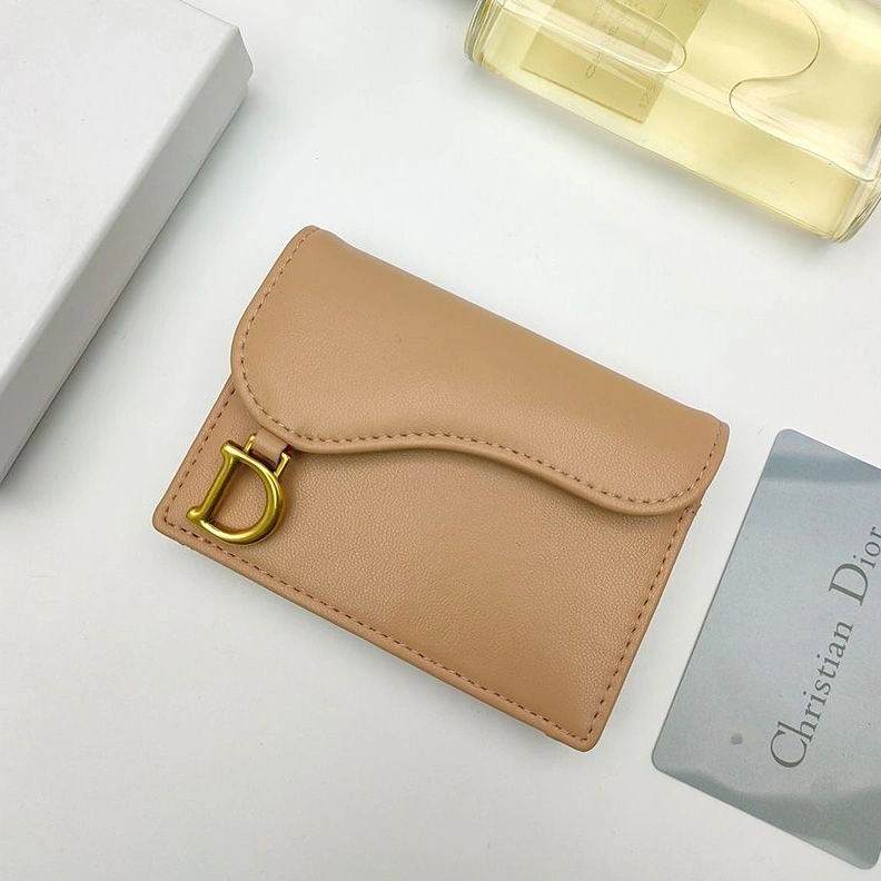 Dior Saddle Bloom Card Holder In Goatskin Khaki Fashionable 7744