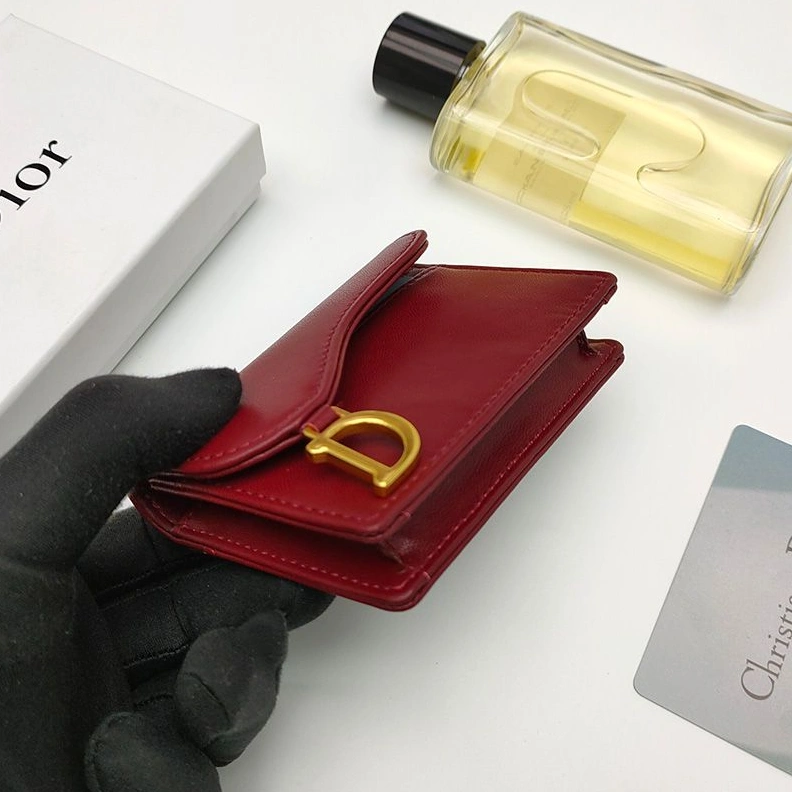 Dior Saddle Bloom Card Holder In Goatskin Red WellDesigned 3524