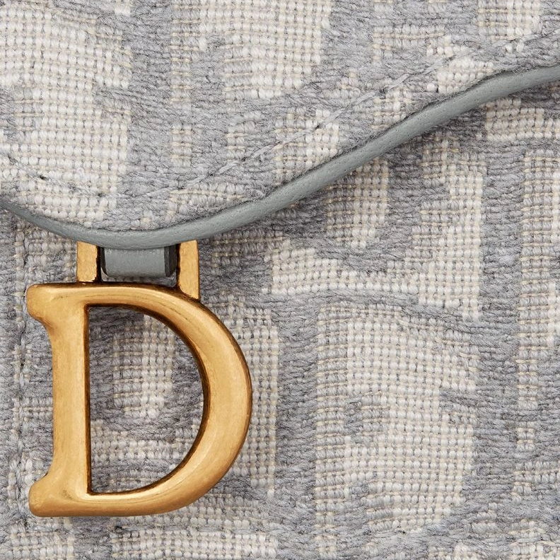 Dior Saddle Bloom Card Holder In Oblique Motif Canvas Grey Trendy 3982