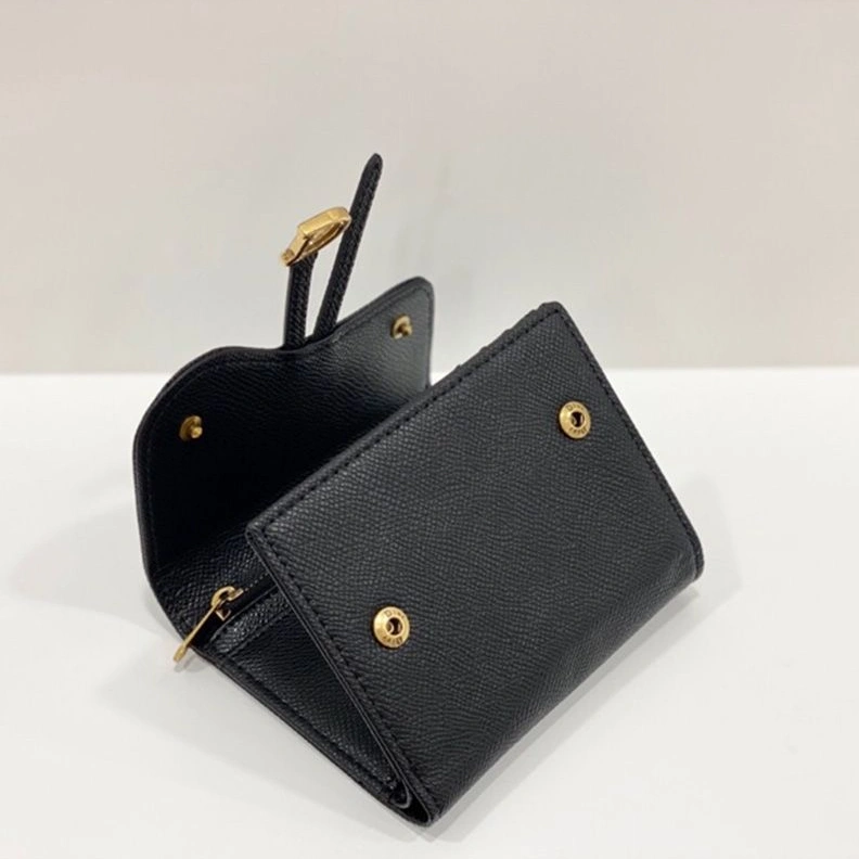 Dior Saddle Card Holder Grained Calfskin Black Comfortable 2360