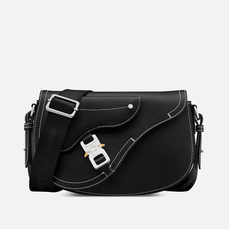 Dior Saddle Compact Messenger In Grained Calfskin Black AllSeason 4520