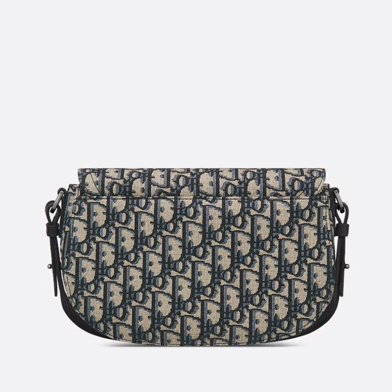 Dior Saddle Compact Messenger In Oblique Motif Canvas and Grained Calfskin Blue UrbanStyle 2017