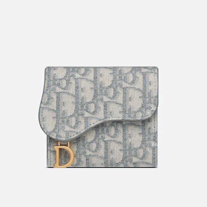 Dior Saddle Lotus Wallet In Oblique Motif Canvas Grey BestValue 6054