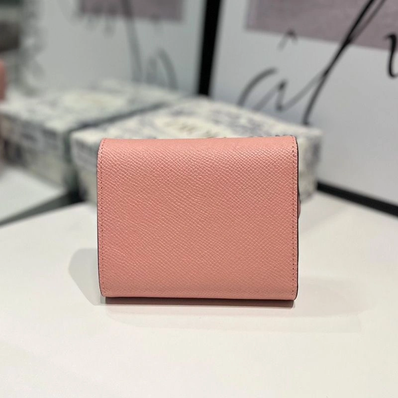 Dior Saddle Trifold Wallet In Grained Calfskin Pink Popular 7647