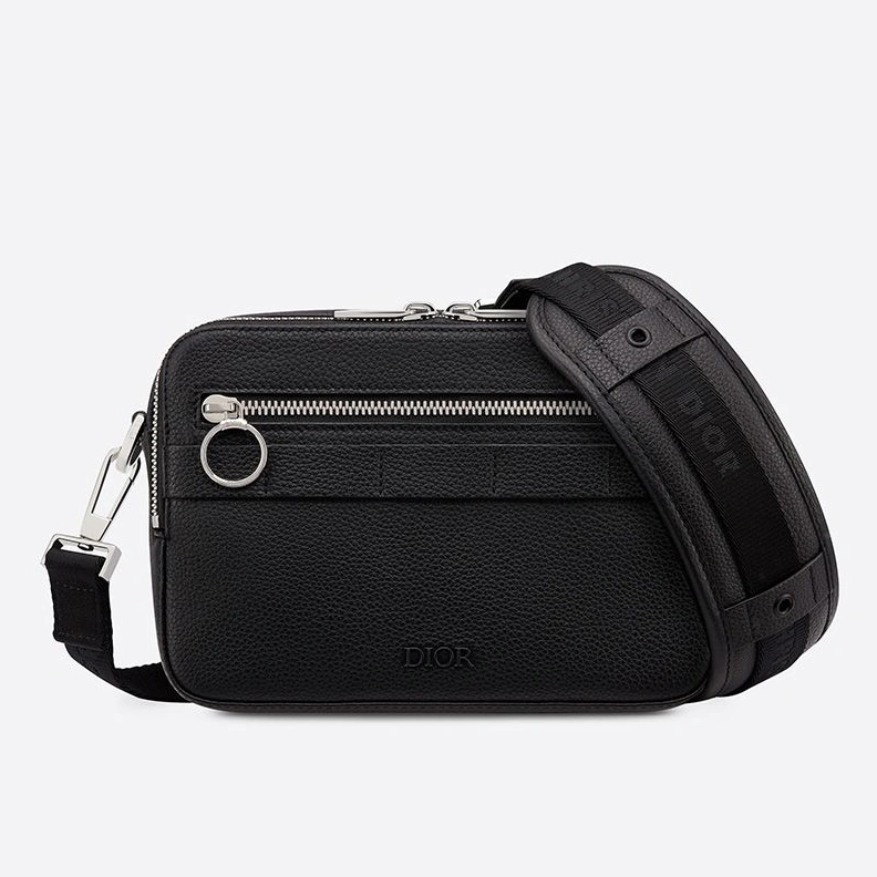 Dior Safari Bag with Strap In Grained Calfskin Black UrbanStyle 1511