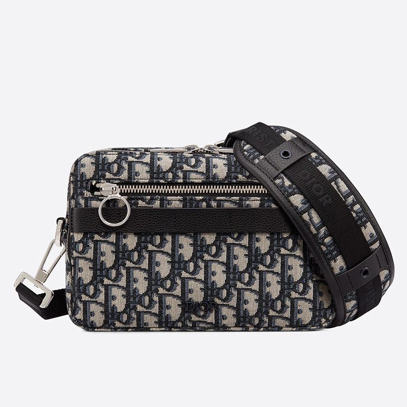 Dior Safari Bag with Strap In Oblique Motif Canvas Blue WellDesigned 5325