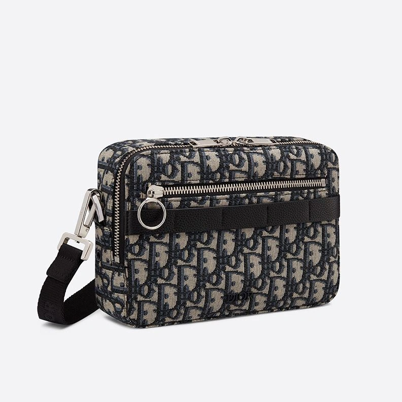 Dior Safari Bag with Strap In Oblique Motif Canvas Blue WellDesigned 5325