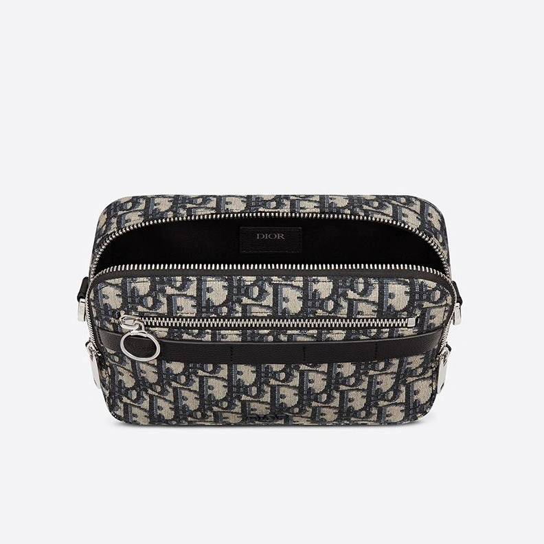 Dior Safari Bag with Strap In Oblique Motif Canvas Blue WellDesigned 5325