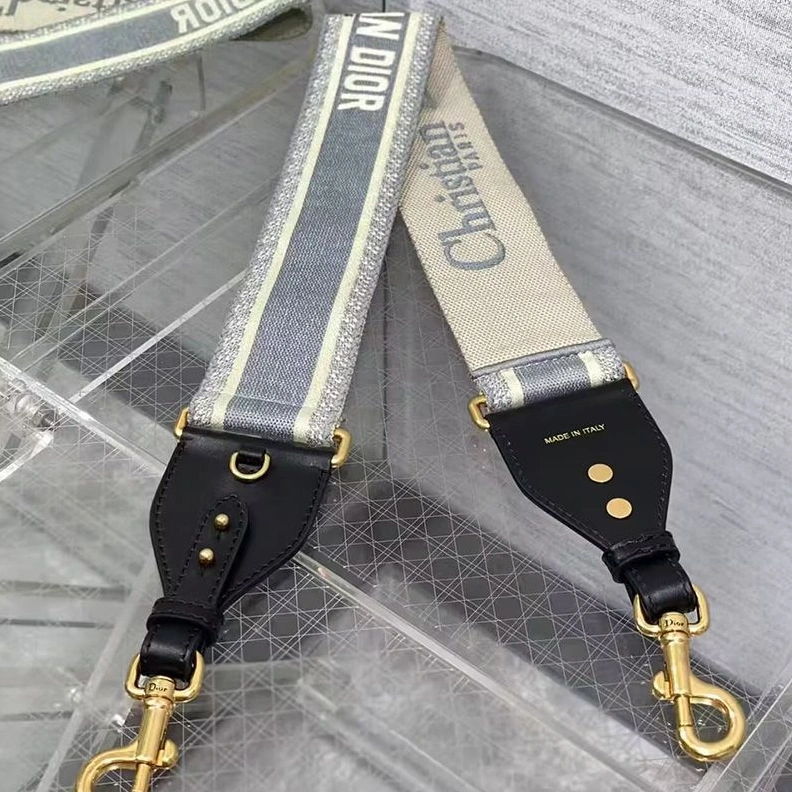 Dior Shoulder Strap In Christian Dior Paris Motif Cotton Grey WellDesigned 4999