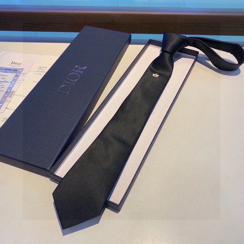 Dior Tie Kaws Bee Motif Silk Black WellDesigned 4151