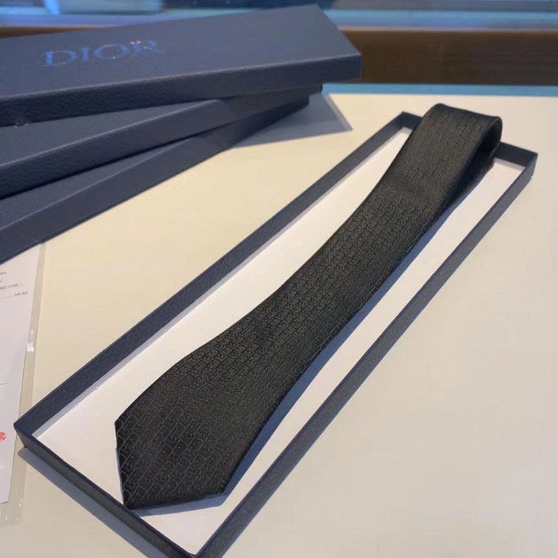 Dior Tie Oblique Motif Silk Black GoodFit 6677