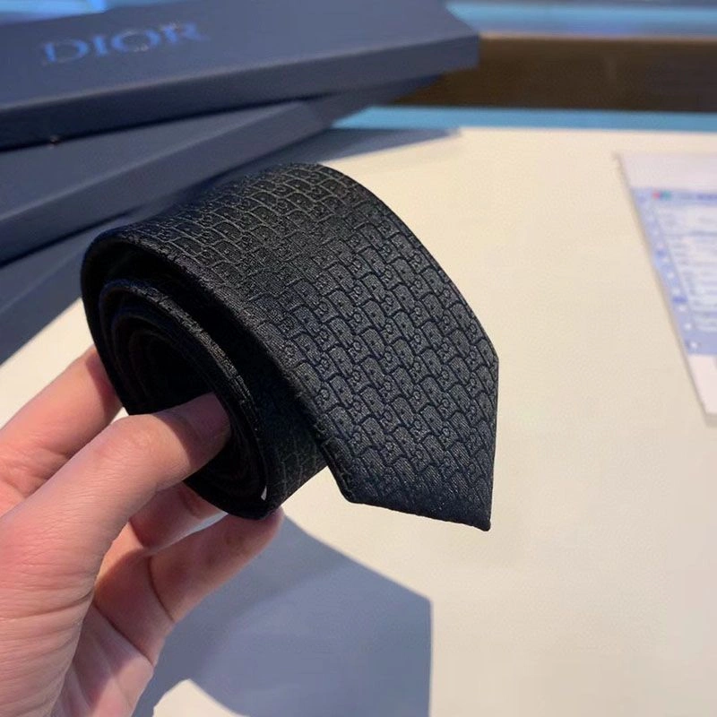 Dior Tie Oblique Motif Silk Black GoodFit 6677